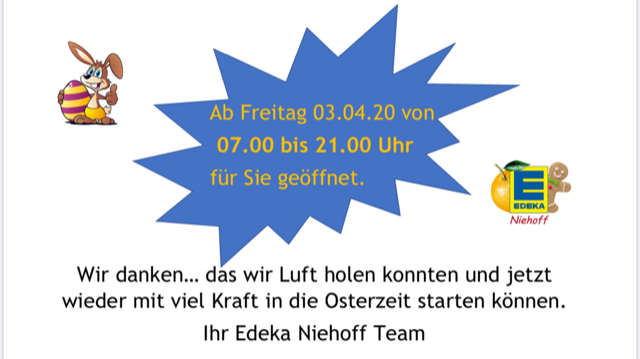 Infos für den Einkauf zu Ostern